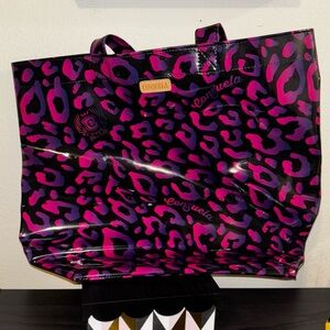 Pink and Black Consuela Tote Bag